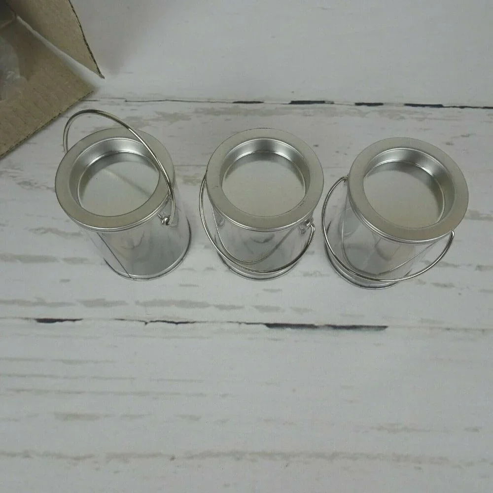 Clearance💎5/$25 Lot 12 Clear Candy Pails W/ Metal Lid Party Supplies New